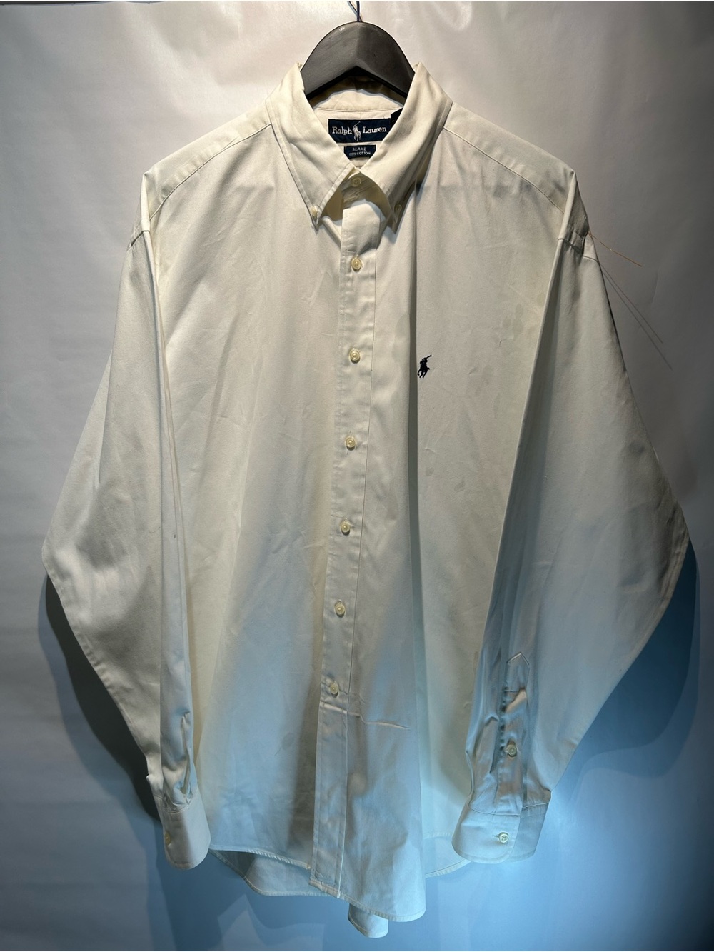 Ralph Lauren Blake Men's Ivory Button-Down Shirt with Pony Logo